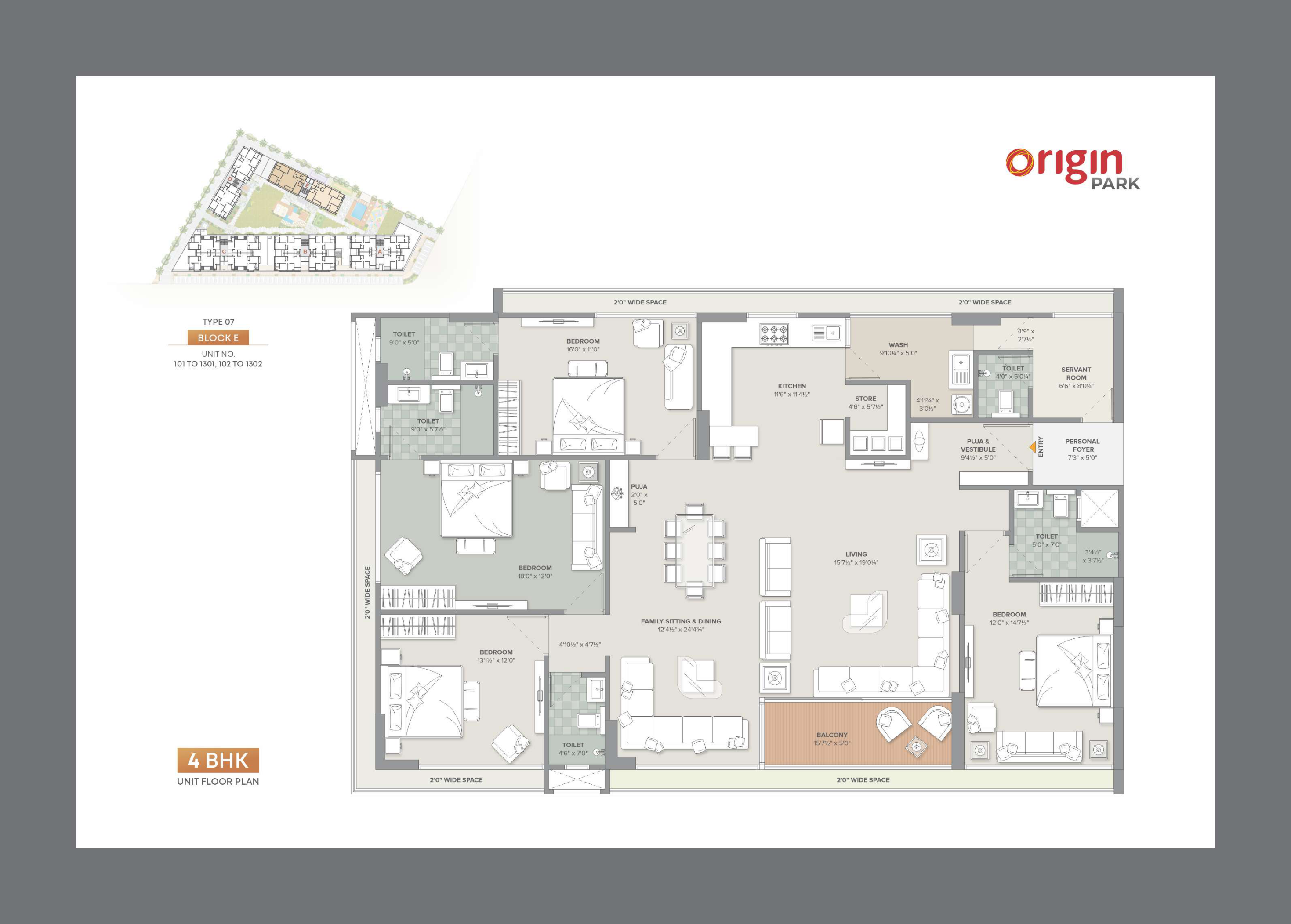 4 BHK floor plan